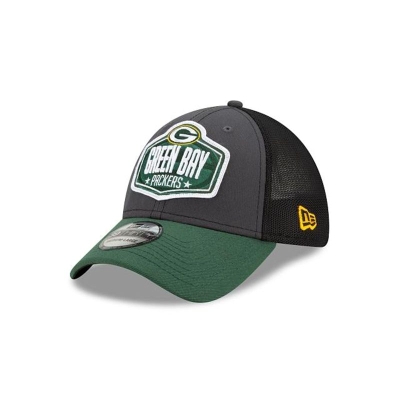 Grey Green Bay Packers Hat - New Era NFL NFL Draft 39THIRTY Stretch Fit Caps USA9618032